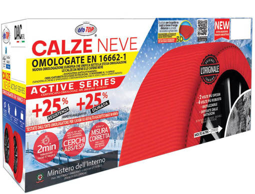 Ototop CALZE DA NEVE ACTIVE SERIES, rosse, OMOLOGATE EN-16662  MISURA XS