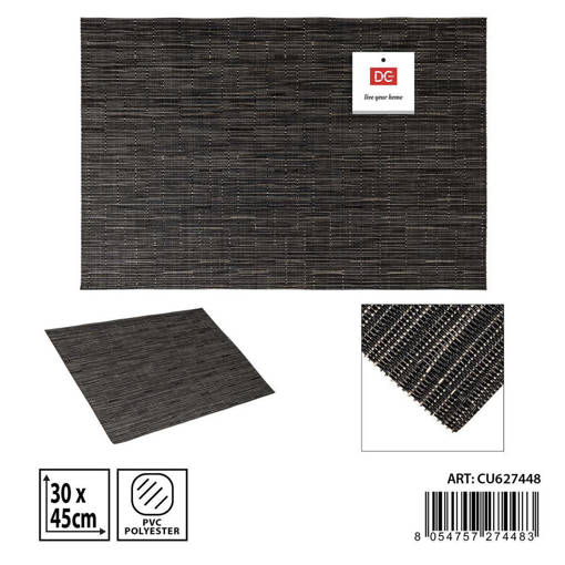 Dc Casa Tovaglietta Pvc 30X45Cm Nero