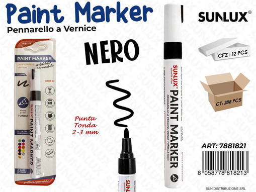 Sunlux - Bl. Pennarello A Vernice Nero 2-3Mm /Pz Da 12** 7881821