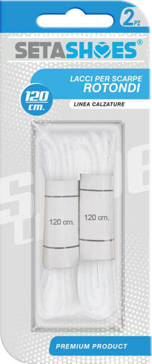 Setablu Lacci Scarpe Rotondi 2Pz 120Cm Bianco Nw