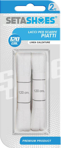 Setablu Lacci Scarpe Piatti 2Pz 120Cm Bianco New