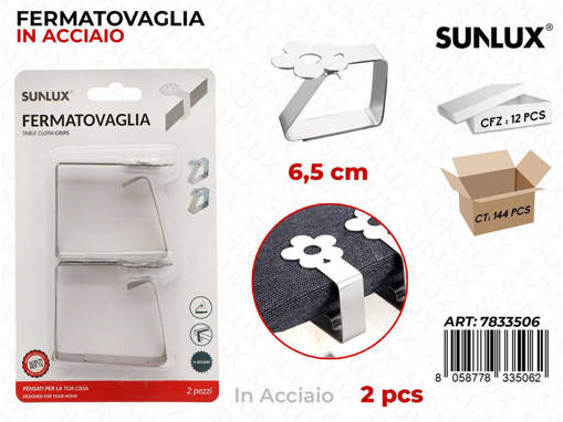 Fermatovaglia In Acciaio 6.5Cm 2Pcs /Pz Da 12**
