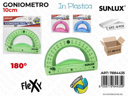 Sunlux - Goniometro In Plast. Flexy 10Cm 180Gradi Col. Ass. /Pz Da 12** 7884435