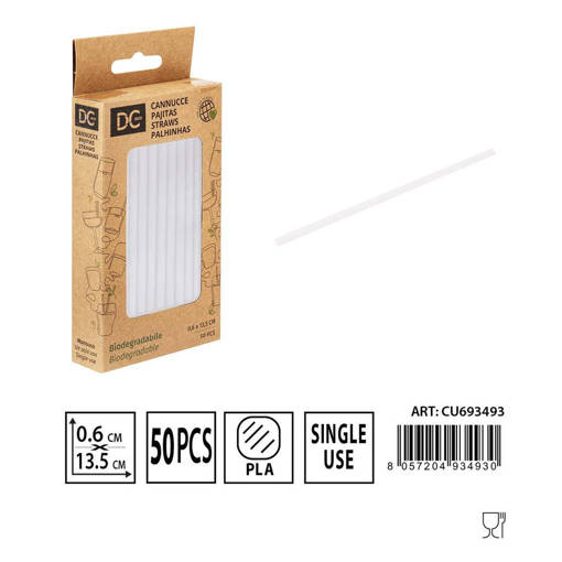 DC CASA CANNUCCIA BIODEGRAD. 0.6X13.5CM 50PZ BIANC