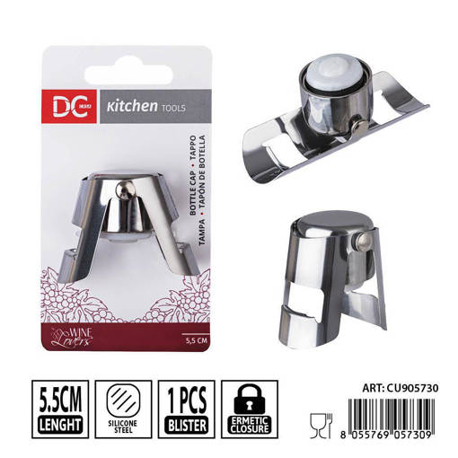 Dc Casa Tappo Bottiglia Ermetico Acciaio 5.5X3.8Cm