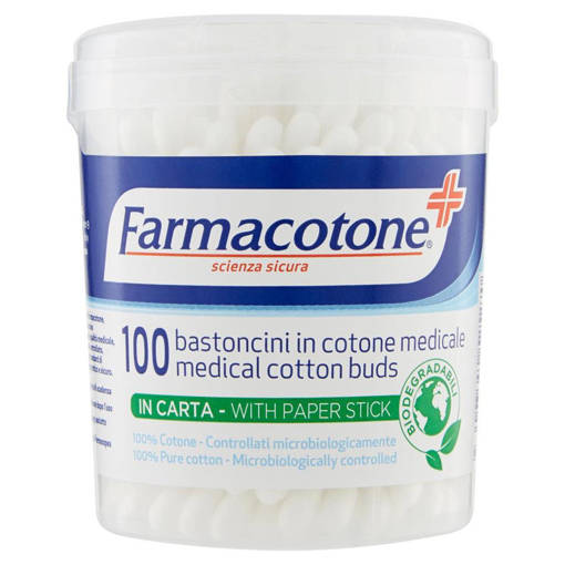 Farmacotone bastoncini in cotone medicale in Carta 100 pz