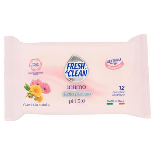 Fresh & Clean Intimo Extra Delicato pH 5.0 Salviettine umidi 12 pz