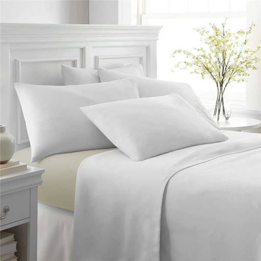 Lenzuolo con Angoli Cool 2 Piazze Crema