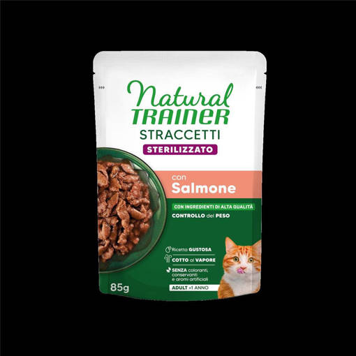 Natural Trainer Wet Straccetti. Sterilized Salmone 85Gr