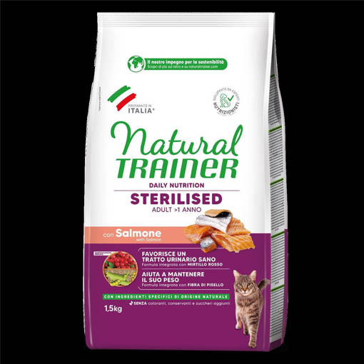 Natural Trainer Gatto Sterilizzato 1,5 kg con Salmone