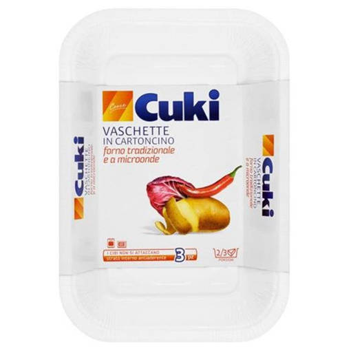 Cuki Vaschette in Cartoncino Rc 63, 2/3 Porzioni, 3 pezzi, Senza Coperchio