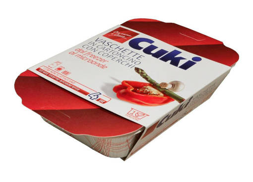 Cuki Vaschette in Cartoncino Rc 33, 1 Porzione, 4 pezzi, con