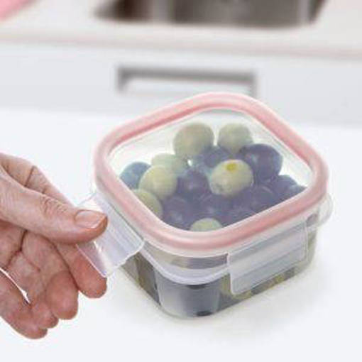 Tatay Contenitore Alimenti QUADRATO 0,3L CLICK CLACK TRASPARENTE-VERDE (4 PUNTI DI CHIUSURA, GUARNIZIONE IN SILICONE)