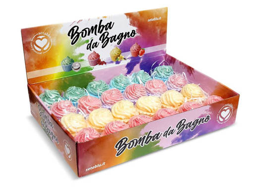 Seta Blu Display Bombe Bagno Cake Varie Frag 1pz