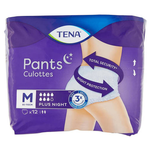 Tena Pants Culottes Plus Night Mutandina Assorbente Misura M, Dispositivo Medico a Marcatura CE Direttiva 9342CEE SS MM