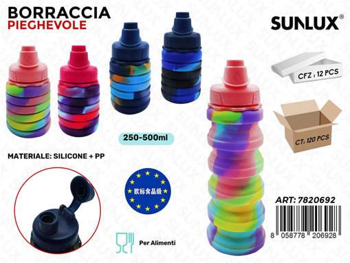 Sunlux Borraccia Pieghevole Ass. 250-500Ml
