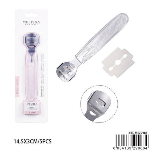 Melissa Taglia Calli 14.5X3Cm+Lamette Ricambio 5Pz