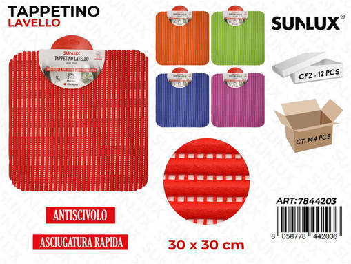 Tappetino Lavello Antiscivolo Ass. 30*30Cm /Pz Da 12**