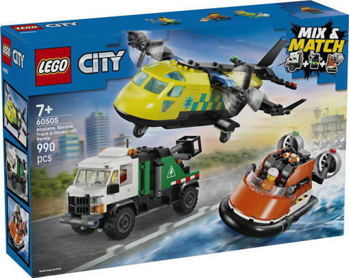 Lego City Great Vehicles 60505 Remix aereo, camion di servizio e hovercraft