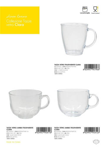 Tazza Vetro Trasp Clara 385 Ml