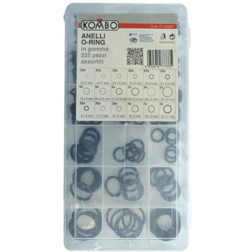 Kombo Set 225Pz , Guarnizioni O-Ring In Gomma