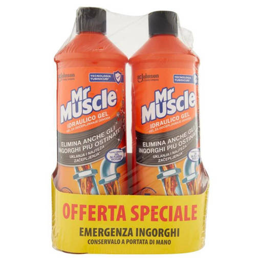 Mr Muscle Idraulico Gel Pacco Doppio 2x 1LT Disgorgante