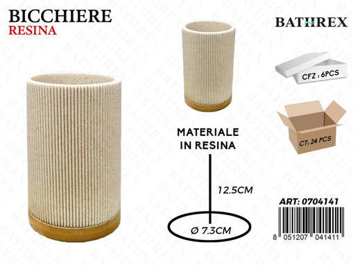 Bathrex Bicchiere In Resina 7.3*7.3*12.5Cm