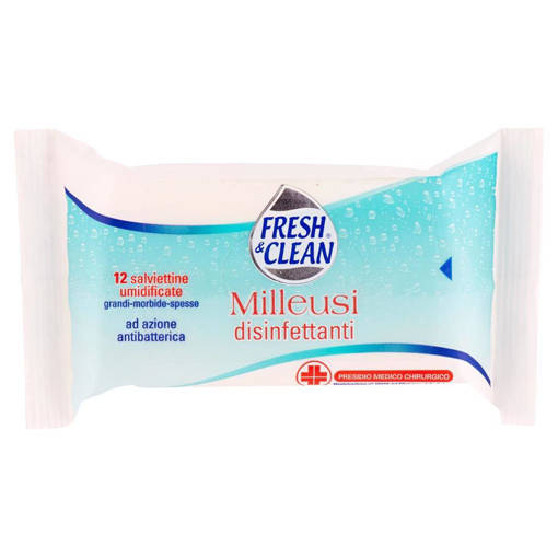 Fresh & Clean Milleusi disinfettanti salviettine umidificate 12 pz