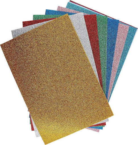 CWR - Gomma Crepp "Glitter" Adesiva Cm.20X30 - Busta 10 Fg.  - Col. Ass. 10401