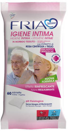 Fria Senior 60 Salviette Intime, Dispositivo Medico a Marcatura CE Direttiva 9342CEE SS MM