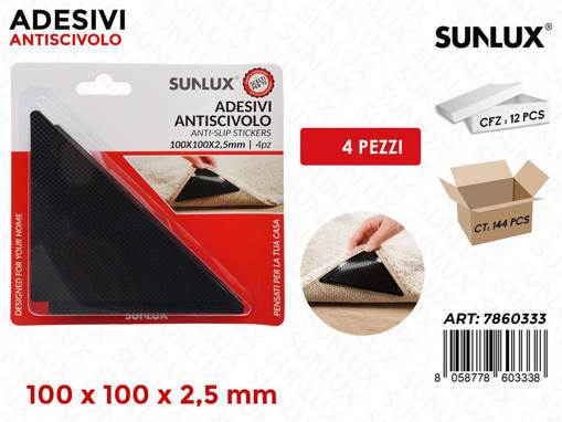 Sunlux Adv Antiscivolo Nero 4Pcs 100*100*2.5Mm