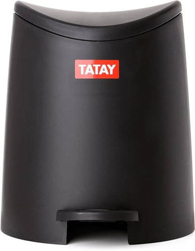 Tatay Pattumiera Bagno 3L Standard Nero (In Polipropilene Con Rifinitura Testurizzata, Dotata Di Pedale, Capacità 3L, Misure H 22,1 Ø 21,8 Cm, Peso Kg. 0,36, Garanzia 2 Anni)