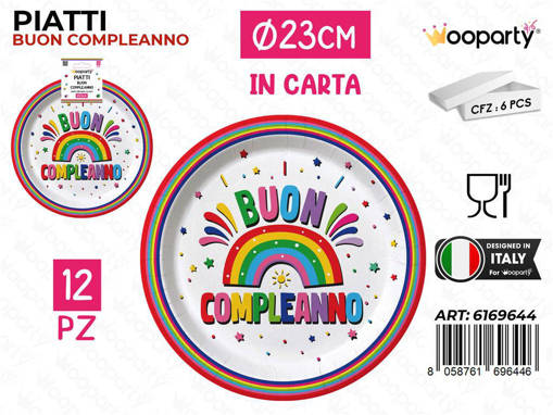 Wooparty Piatti Carta B. Compl. 23Cm 12Pcs