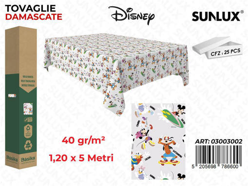 Tovaglie Damascate Mickey 1.20*5Mt 40Gr
