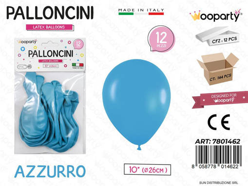 Wooparty Palloncini Azzurro D 26 Cm 12 Pz