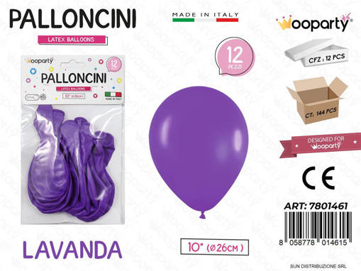 Wooparty Palloncini Lavanda D 26 Cm 12 Pz