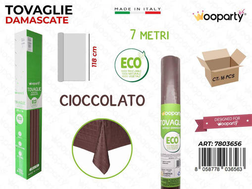 /Tovaglie Damascate Cioccolato 7*1.18Mt