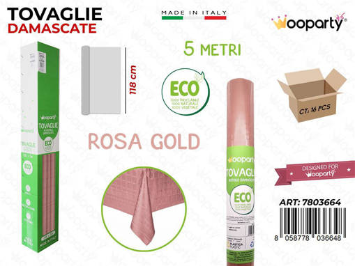 /Tovaglie Damascate Rosa Gold 5*1.18Mt