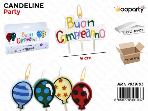 Candeline Buon Compleanno 5Pcs 9Cm /Pz Da 12**