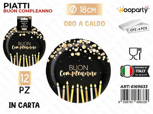 /Wooparty Piatti Carta B. Compl. 18Cm 12Pcs