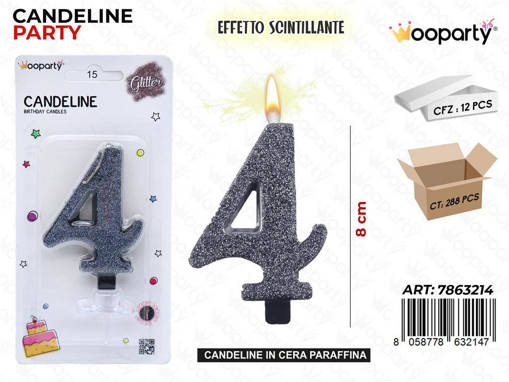 CANDELE NERE GLITTERATIG