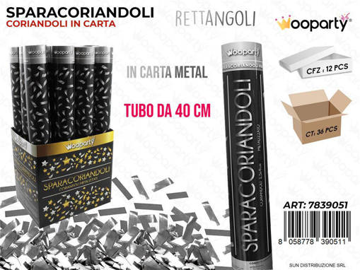 SPARACORIANDOLI ARGENTO METAL 40CM /PZ DA 12**