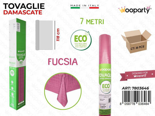 /Tovaglie Damascate Fucsia 7*1.18Mt / Pz Da 16**