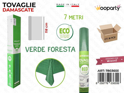 /Tovaglie Damascate Verde Foresta 7*1.18Mt