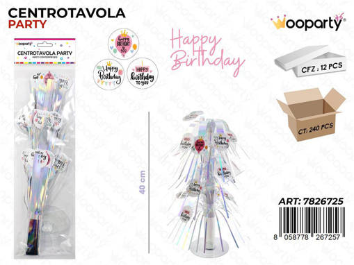 Wooparty Centrotavola Party H. Birth. 40Cm /Pz Da 12**