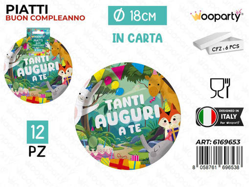 /Wooparty Piatti Carta Auguri A Te 18Cm 12Pcs
