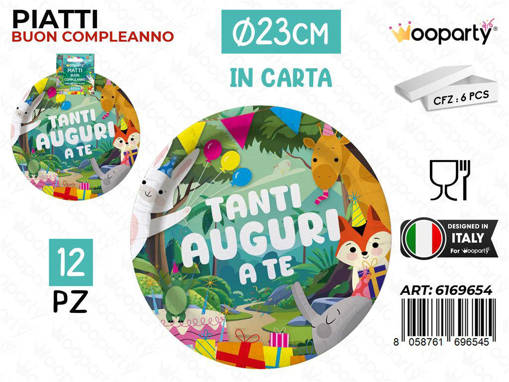 /Wooparty Piatti Carta Auguri A Te 23Cm 12Pcs