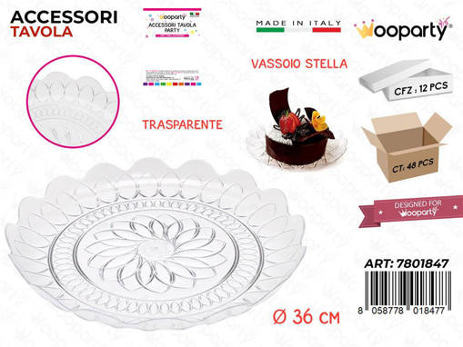 Wooparty Vassoio Stella Trasp. D.36Cm