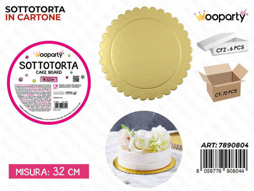 Sunlux Sottotorta In Carta Oro D. 32Cm Pz Da 6**