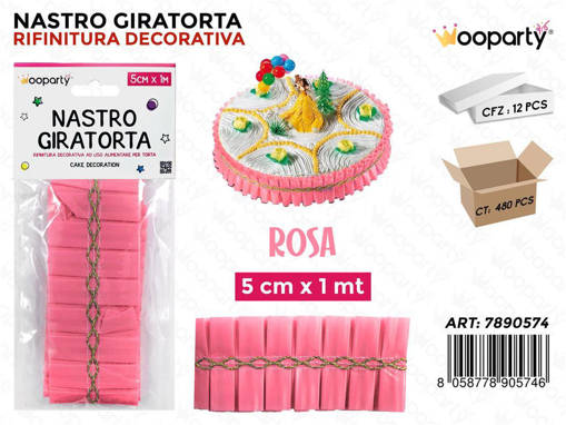 Wooparty Dec. Nastro Giratorta Rosa 5Cm*1Mt /Pz Da 12**